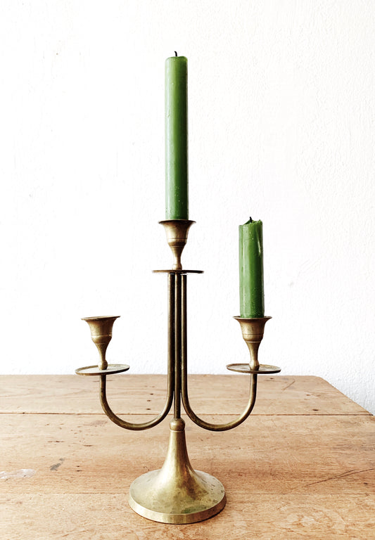 Aged Brass Vintage Candelabra