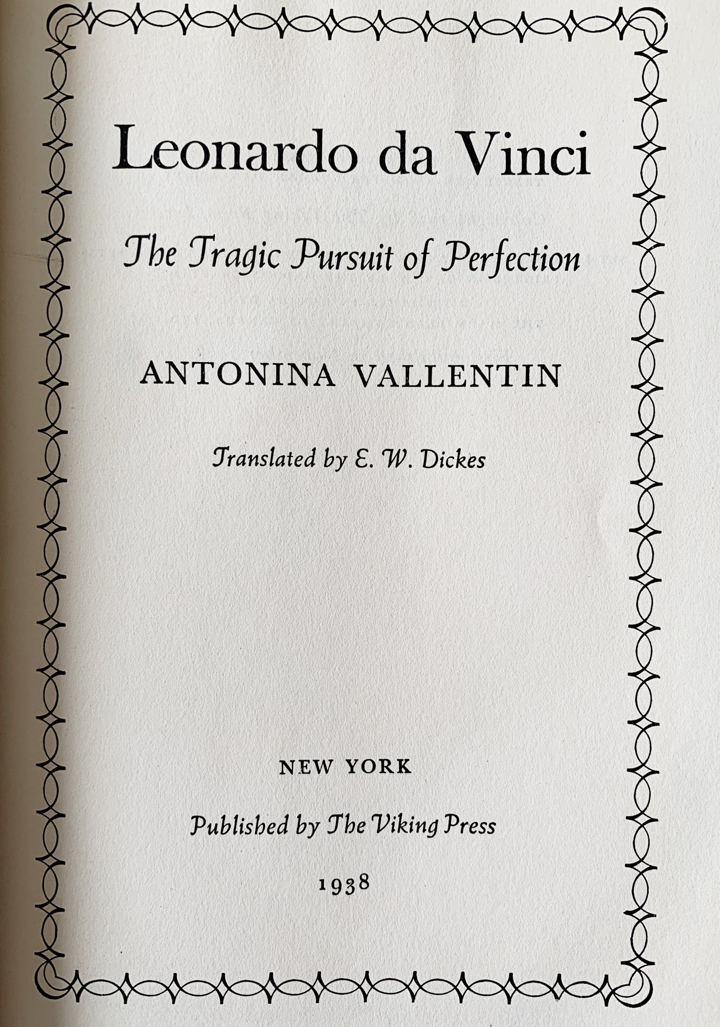 Vintage Leonardo da Vinci Book 1938