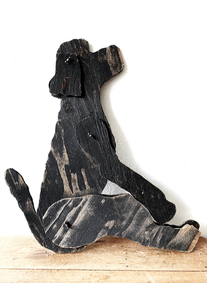 Large Vintage Handmade Folk Art Dog