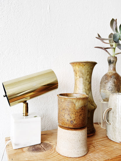 Vintage Marble and Brass Spotlight