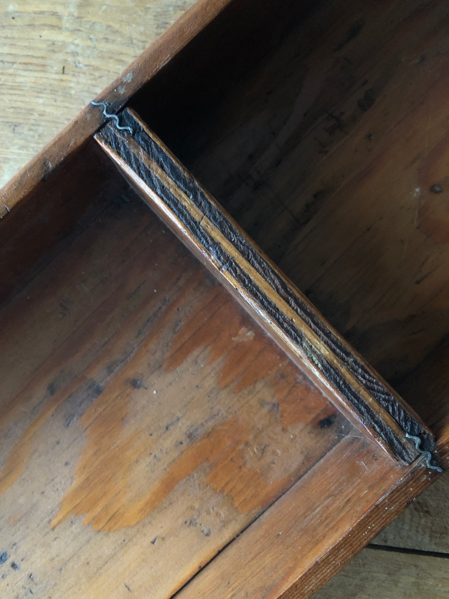 Antique Wooden Divided Shelf