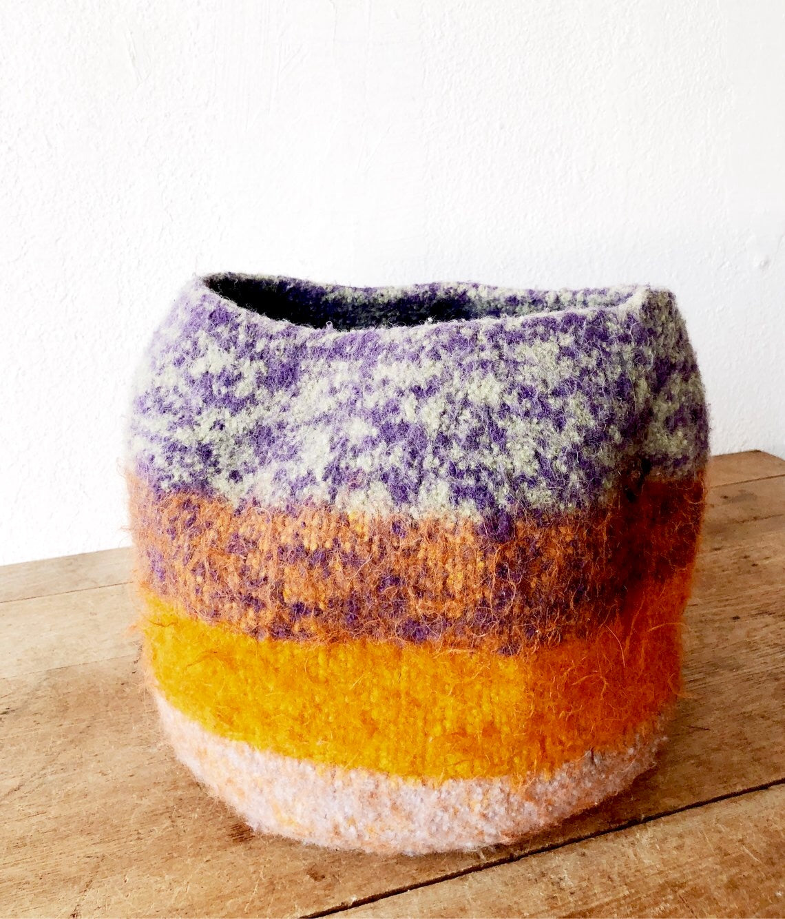 Handmade Felted Wool Bucket