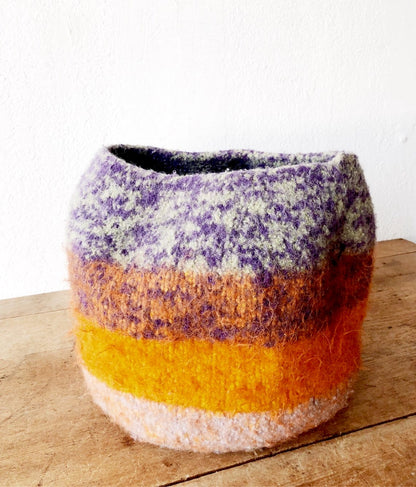 Handmade Felted Wool Bucket
