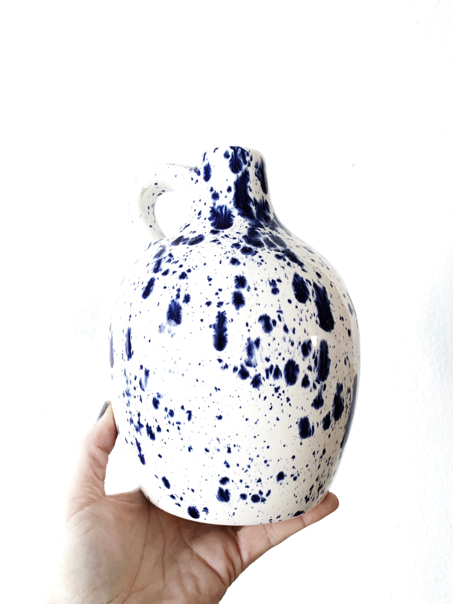 Vintage Splatter Pottery Jug Vase