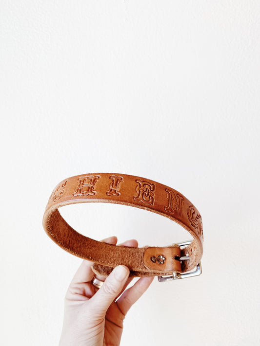 Tooled Leather Dog Collar
