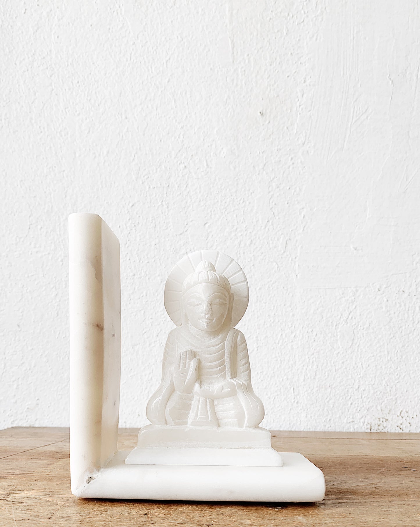 White Marble Buddha Bookend