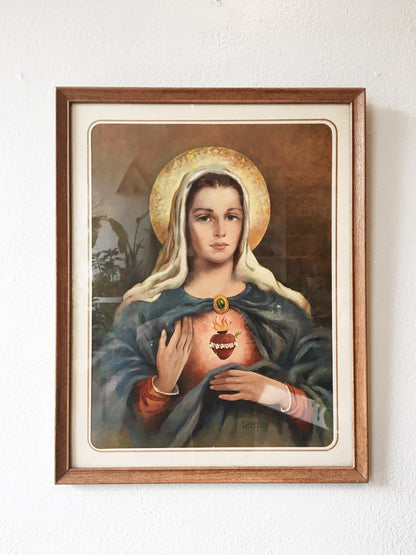 1950’s Framed Florence Kroger Sacred Heart