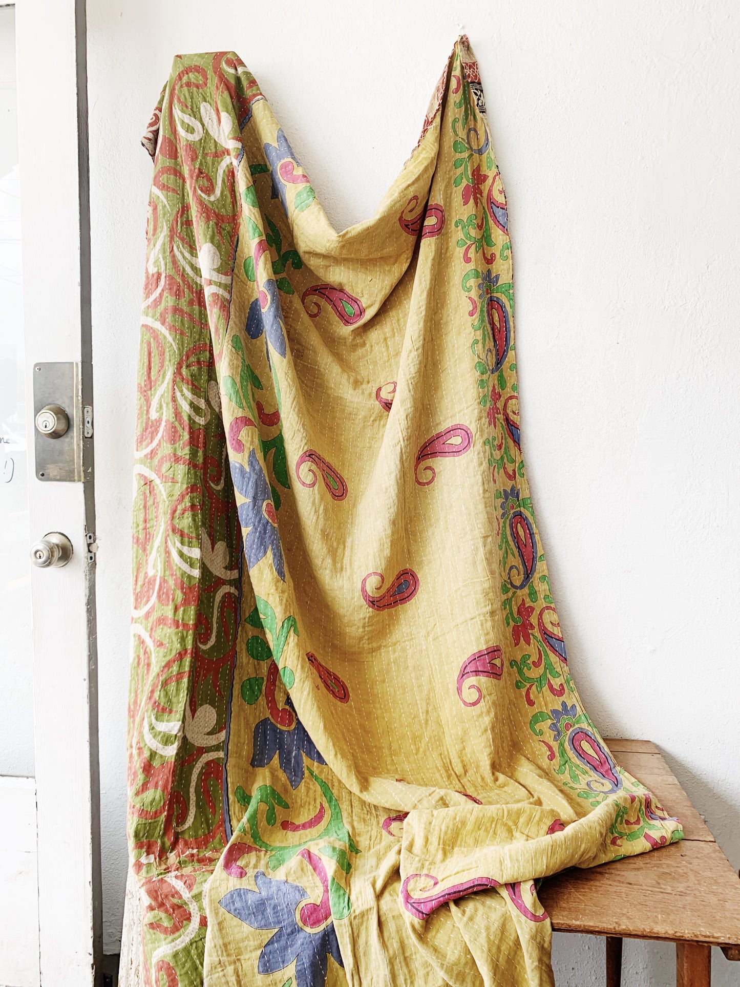 Vintage Cotton Kantha Quilt