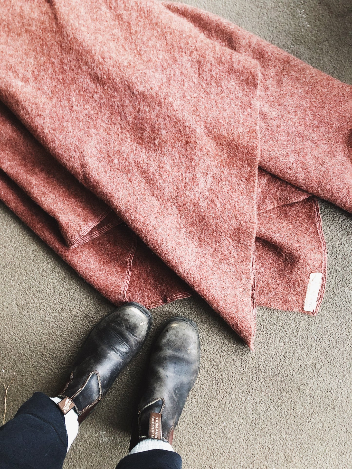 Vintage Terra Cotta Wool Blanket