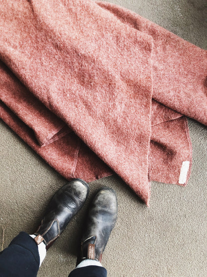 Vintage Terra Cotta Wool Blanket