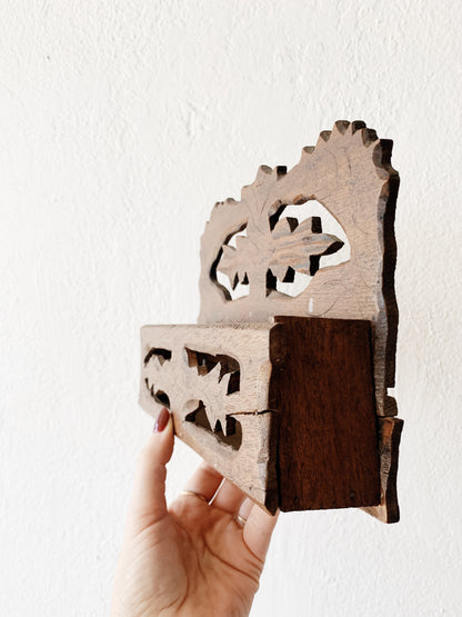 Vintage Hand Crafted Primitive Wood Caddy