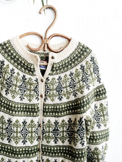 Vintage Wool Hand Knit Cardigan Denmark