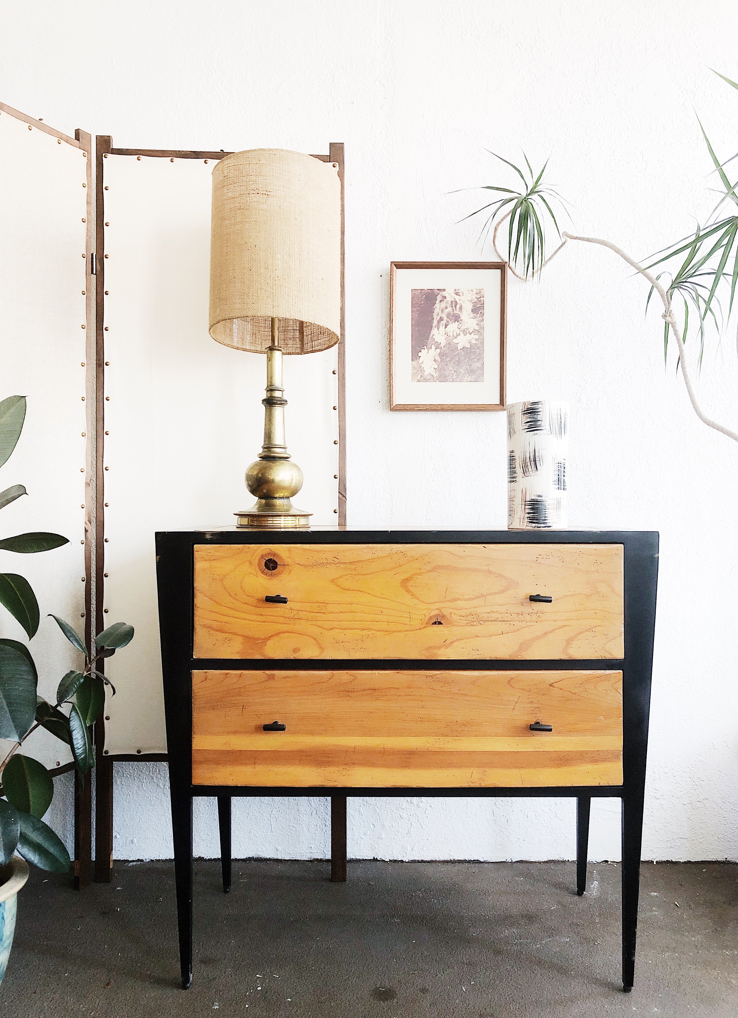 Vintage Metal and Wood Dresser / Buffet