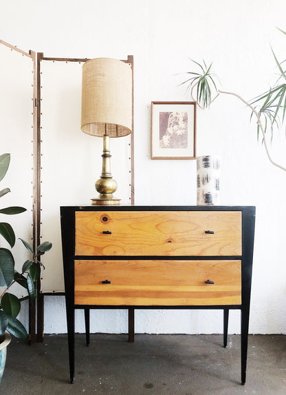 Vintage Metal and Wood Dresser / Buffet