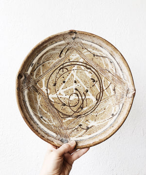 Vintage Sqiggle Stoneware Plate