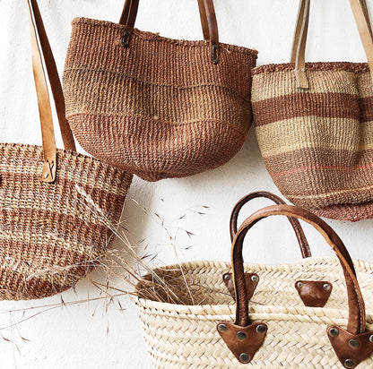 Vintage Straw Bucket Bag
