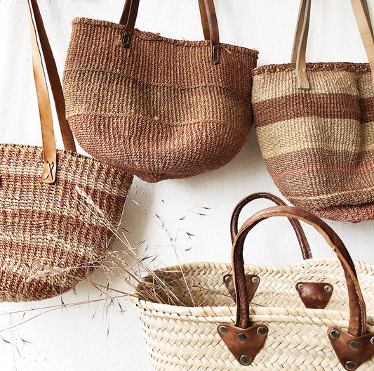Vintage Straw Bucket Bag