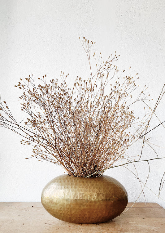 Vintage Hammered Brass Vase