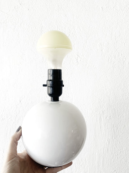 Vintage White Ceramic Orb Lamp