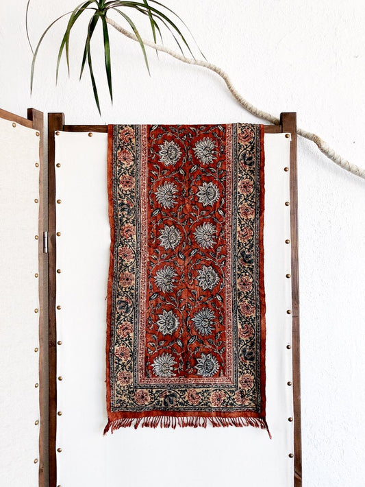 Vintage Block Printed Linen Textile