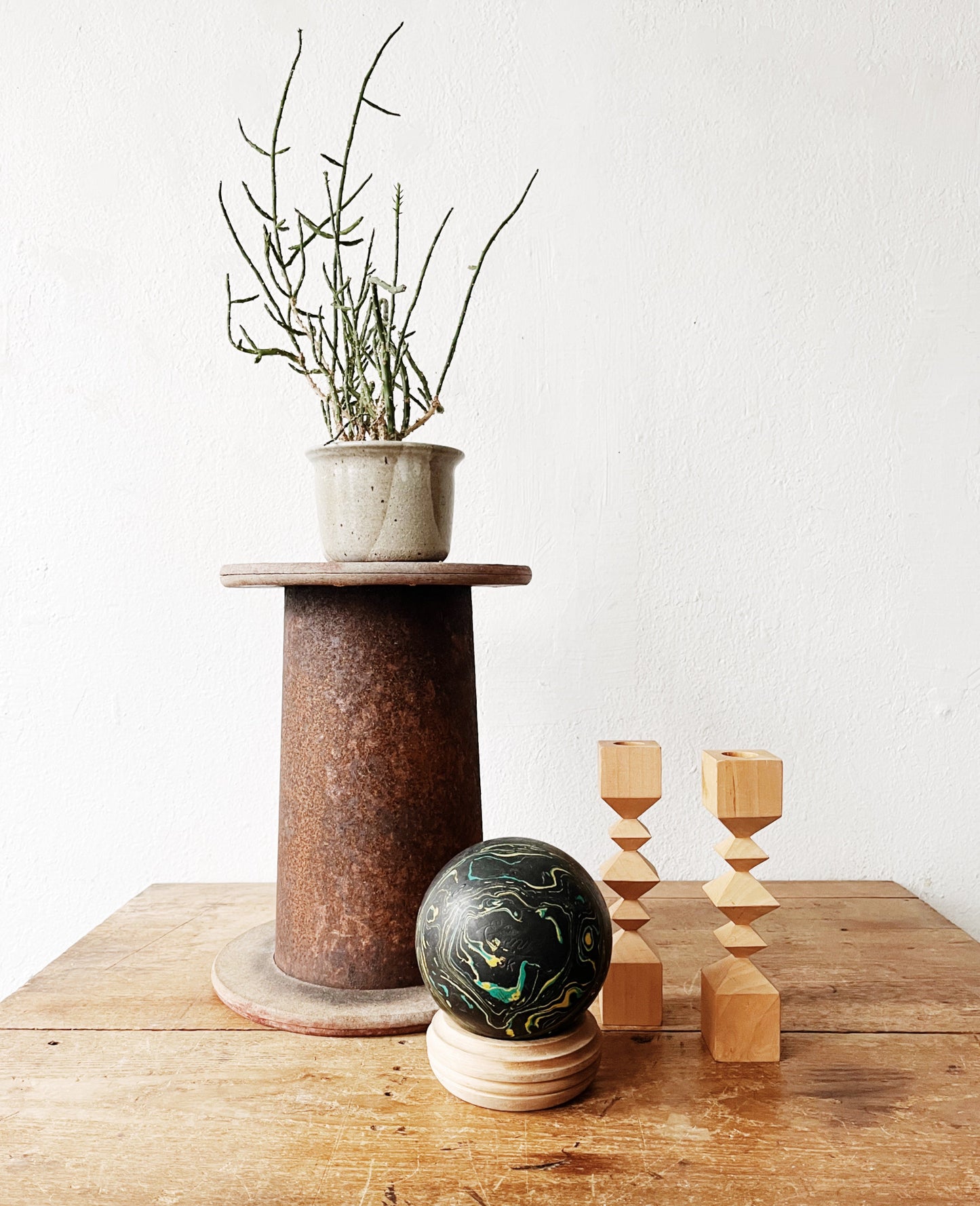 Vintage Industrial Spool Stand