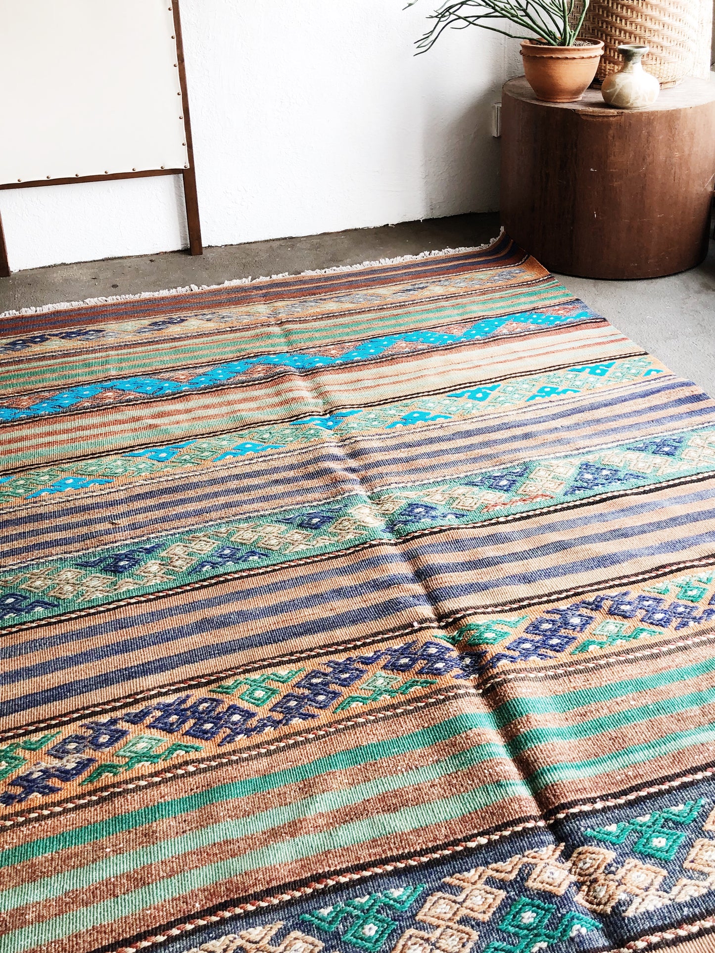 Vintage Turkish Cicim Kilim Rug