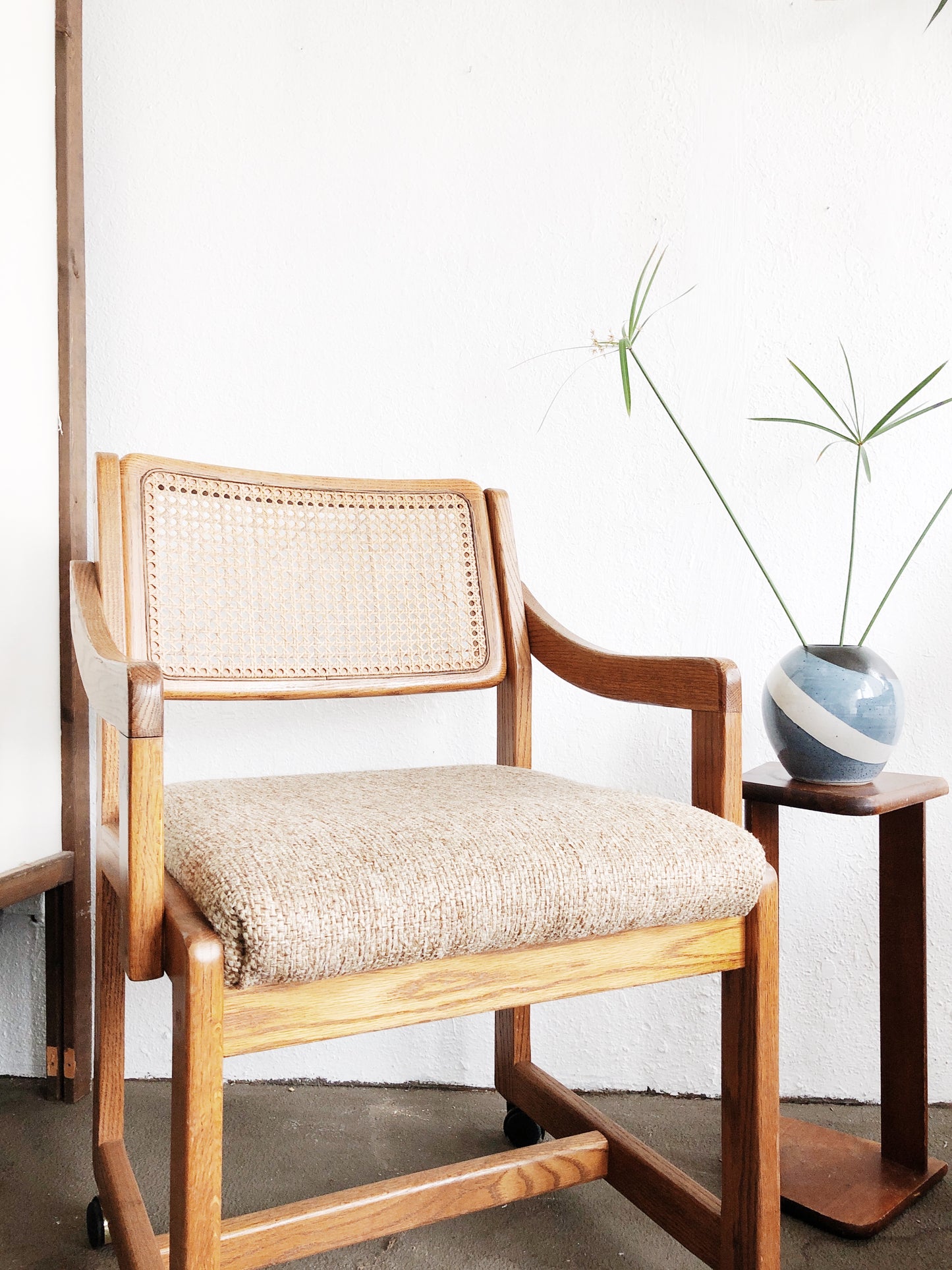 Vintage Rolling Cane Back Chair