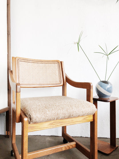 Vintage Rolling Cane Back Chair