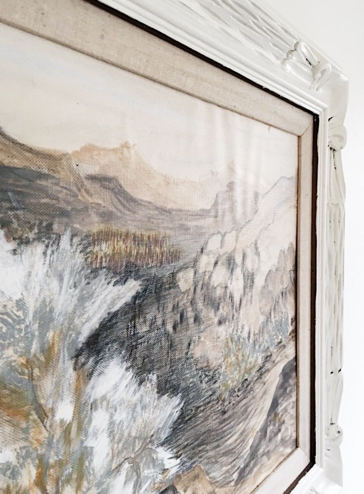 RESERVED Large Vintage High Desert Painting