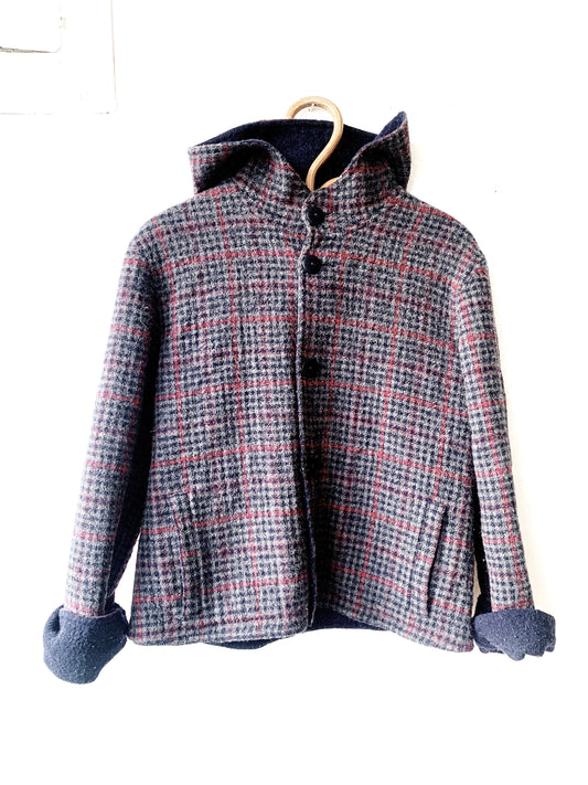Reversible Wool Hoodie Jacket