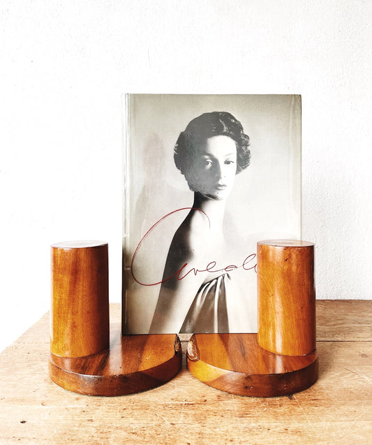 Vintage Modernist Wood Bookends