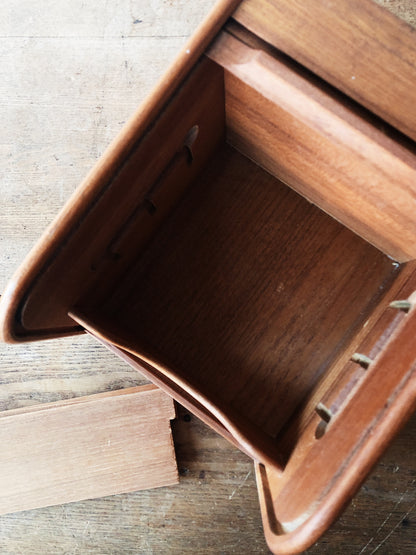 Vintage Teak Tambour Box
