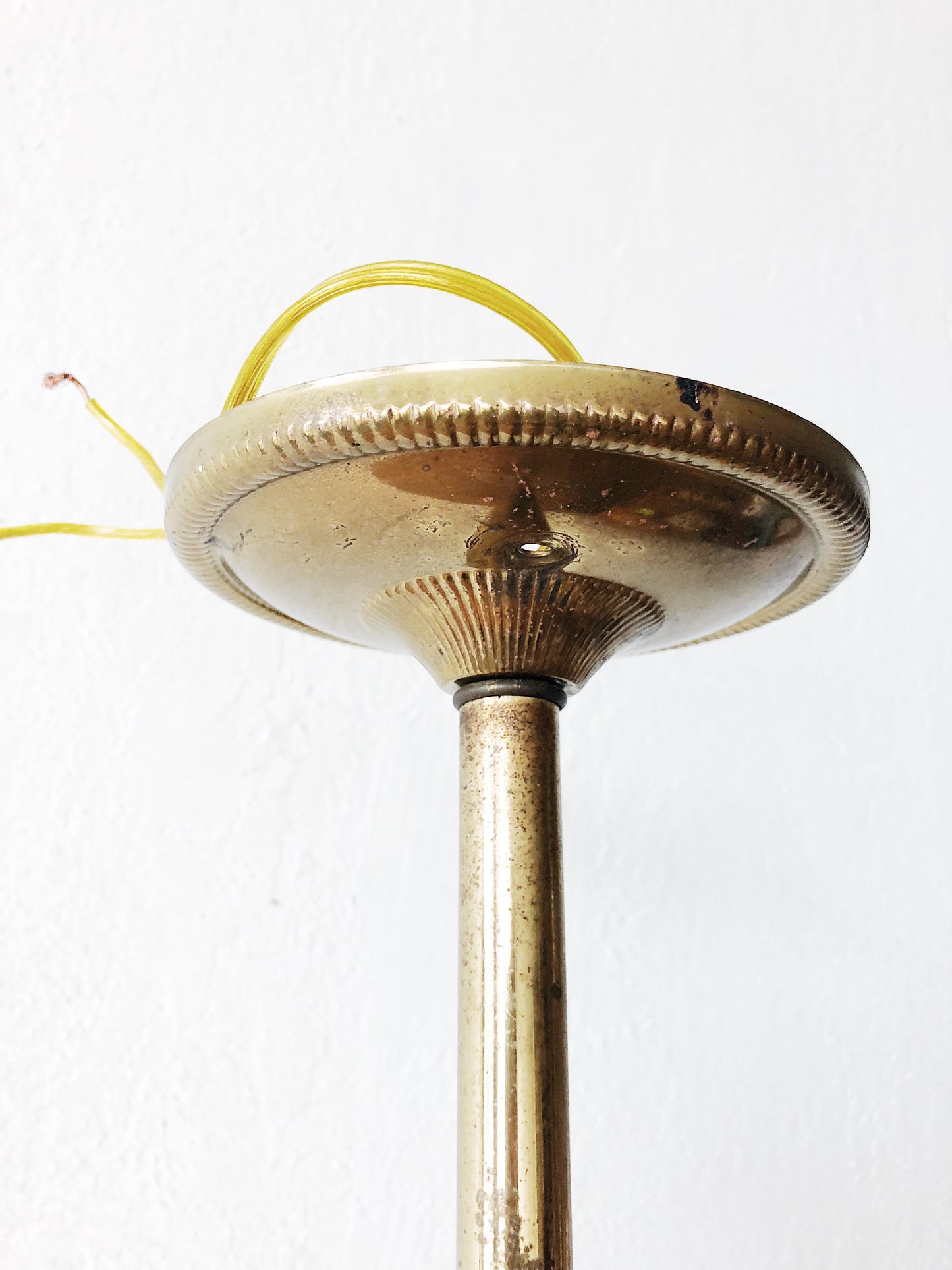 Vintage Reed Glass Pendant Lamp