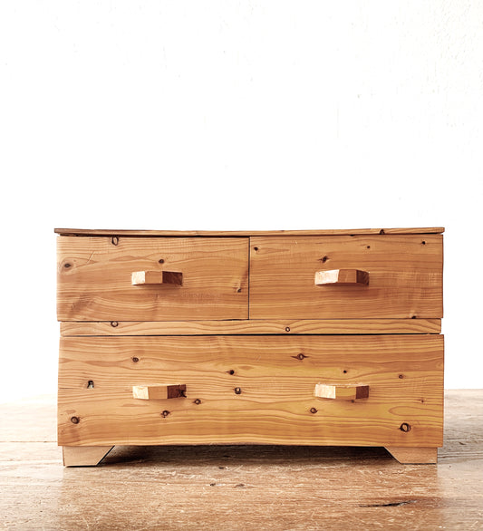 Vintage Handmade Pine Chest / Jewelry Box