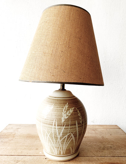 Vintage Pottery Lamp with Shade
