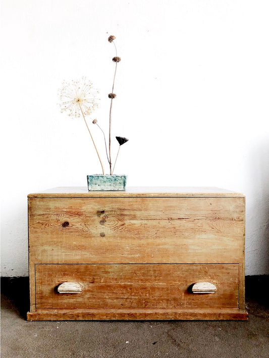 Vintage Primitive Trunk with Drawer