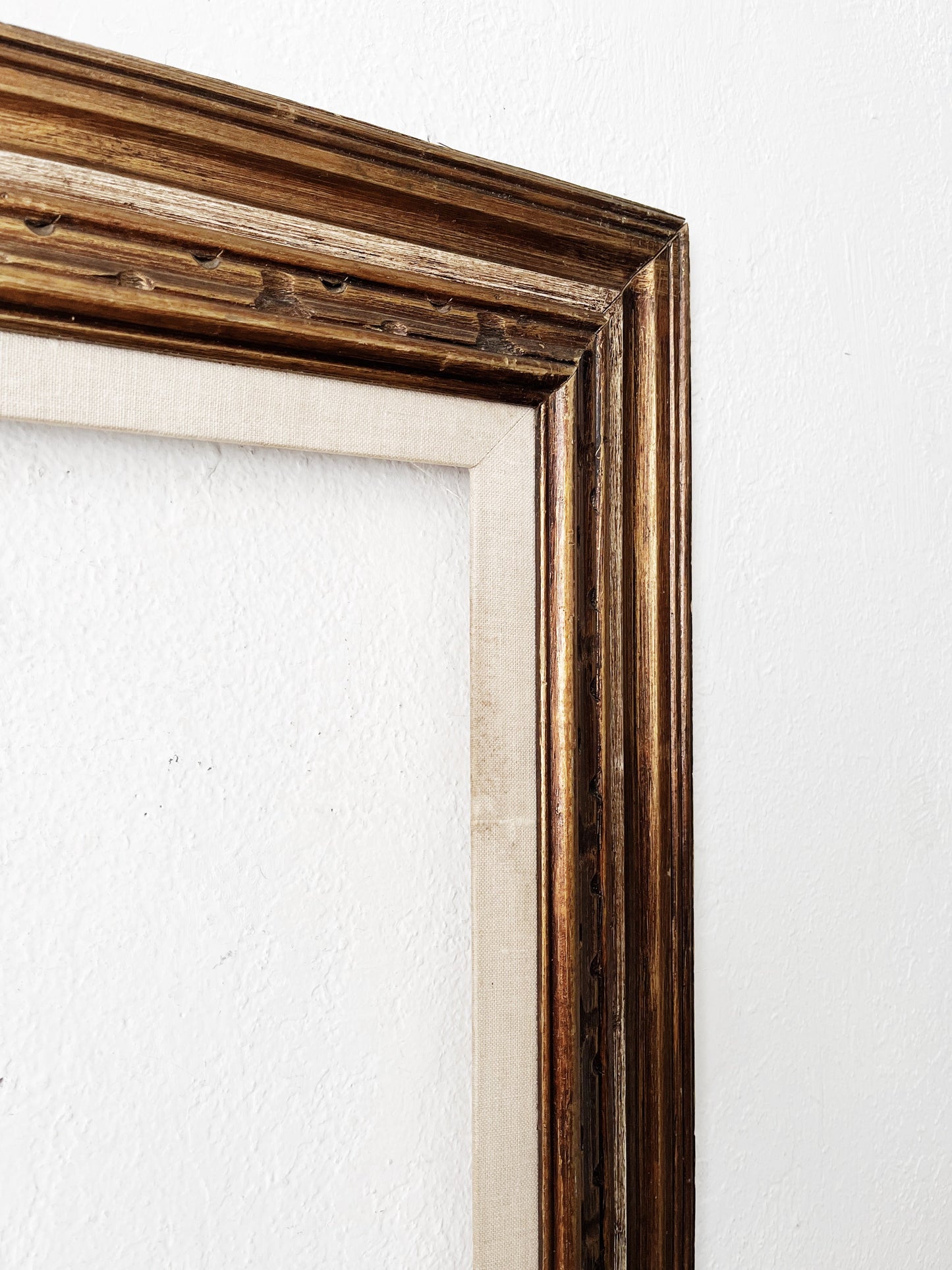 Large Mid Century Carved Wood Frame