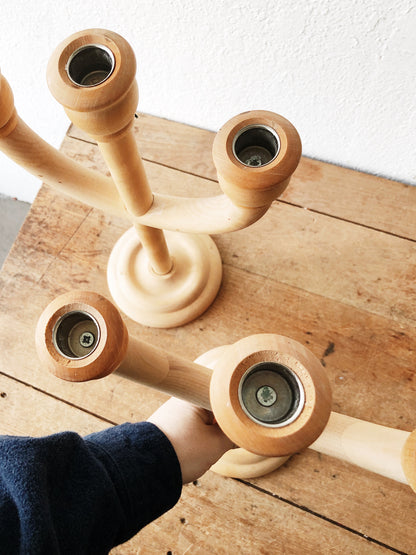 Handmade Wood Candelabra
