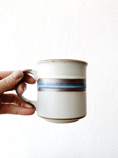 Vintage Otigiri Horizon Stoneware Mug and Saucer Set Japan