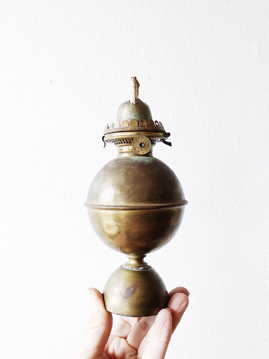 Antique Petite Brass Oil Lamp