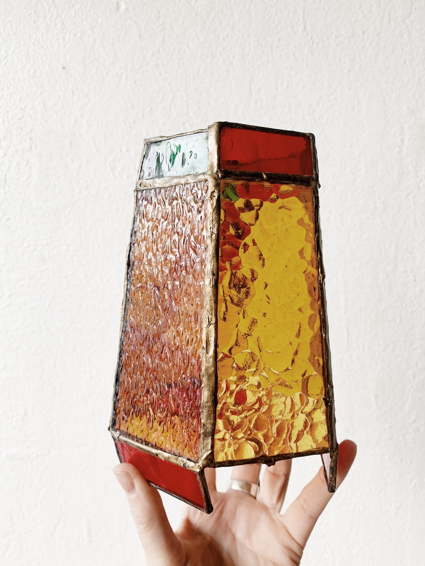 Vintage Stained Glass Lantern