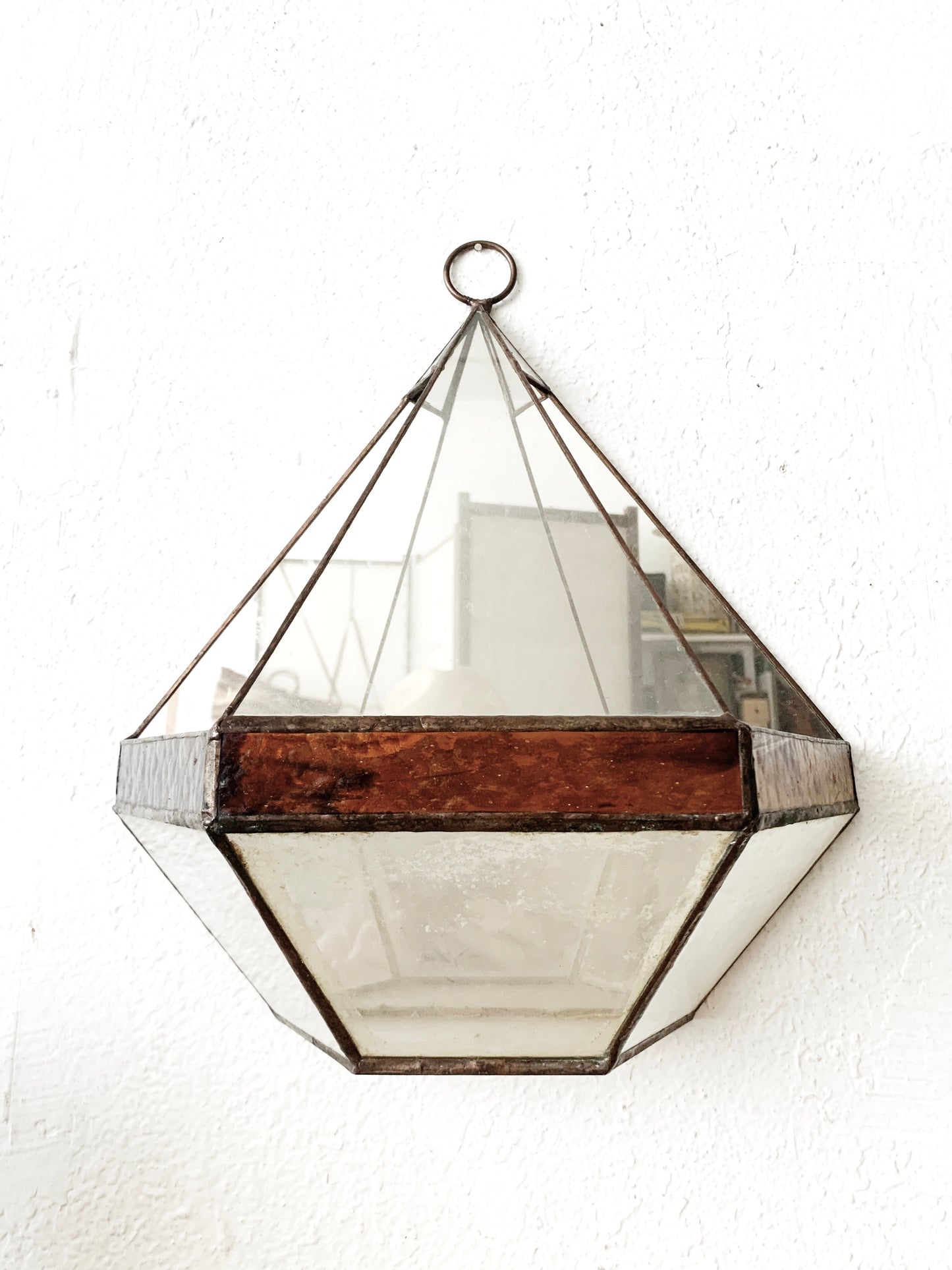 Handmade Stained Glass Hanging Terrarium