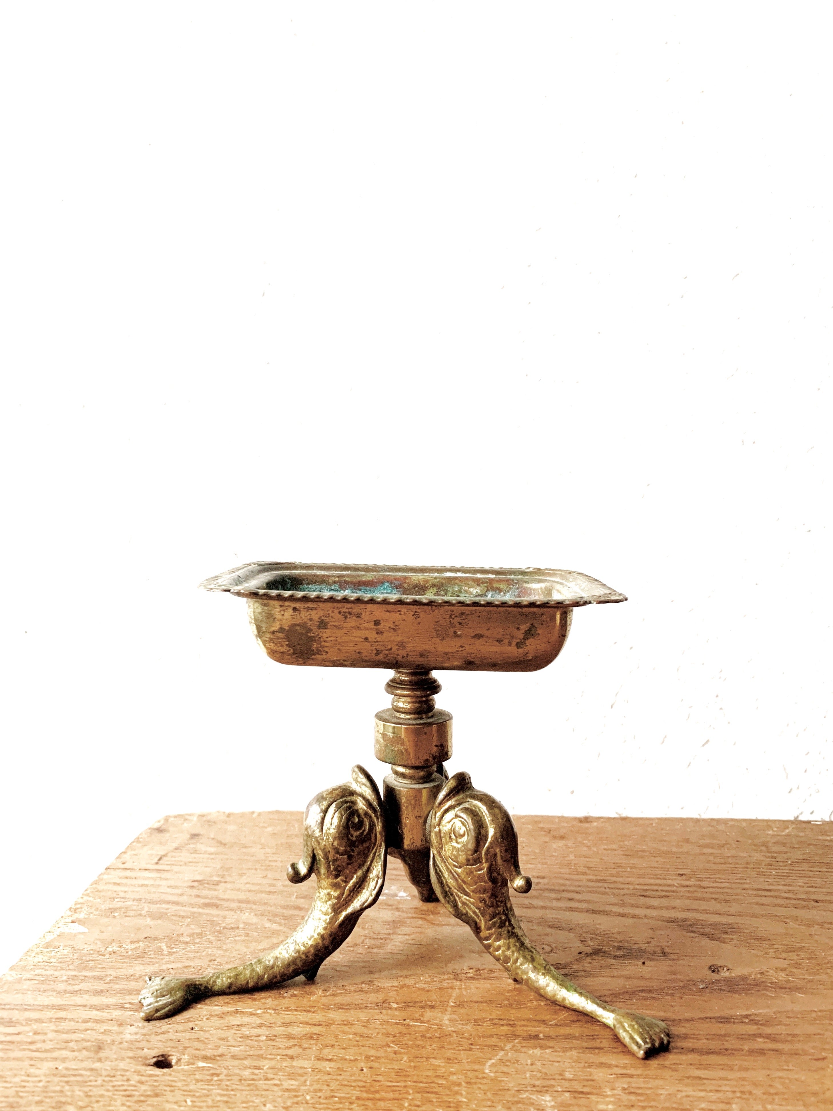 Brass Pedestal Catchall Dish - Thumbnail 2