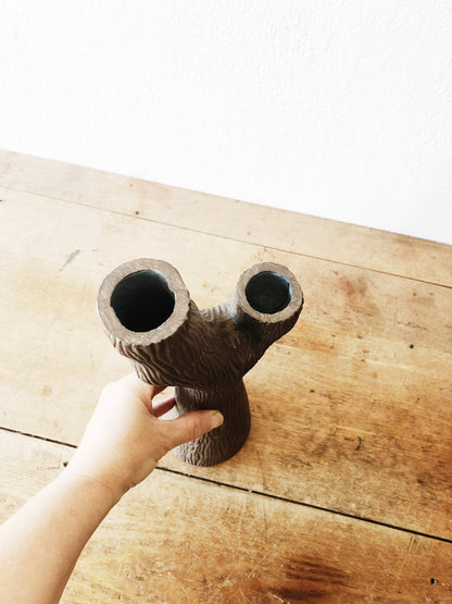 Vintage Faux Bois Vase