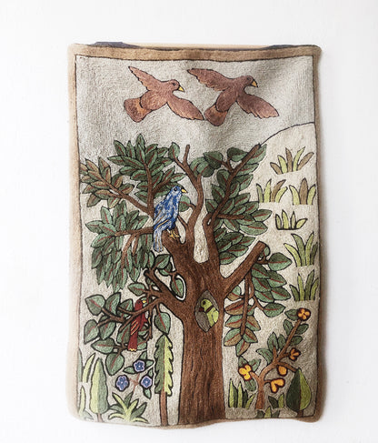 Vintage Tree of Life Crewel Textile