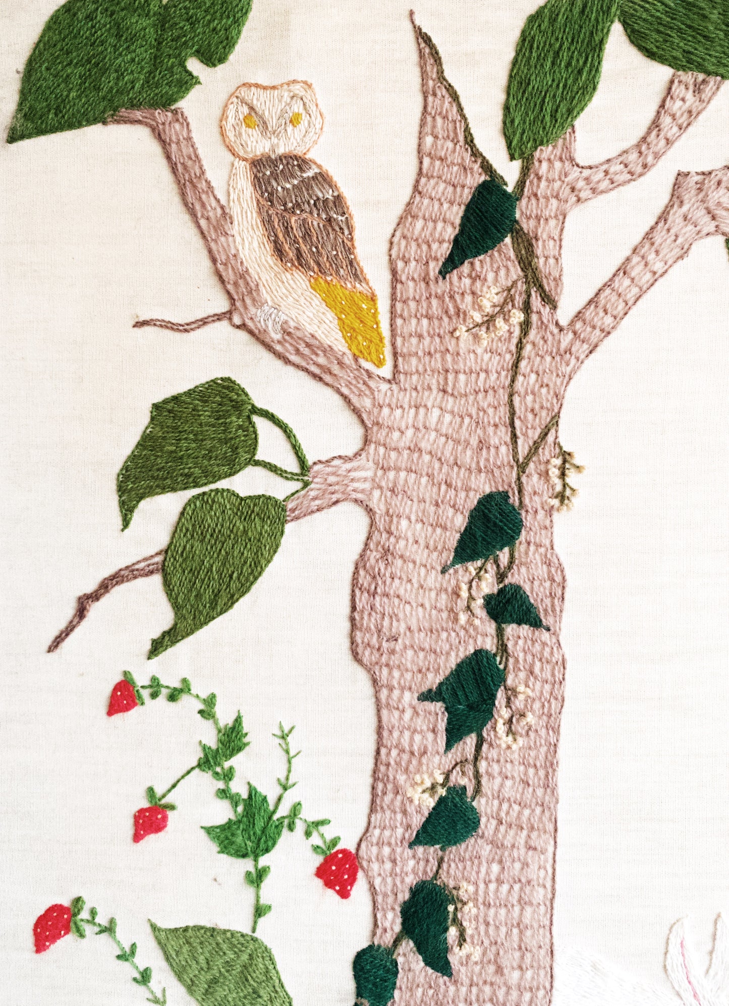 Giant Vintage Needlepoint Forest Landscape