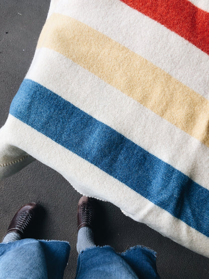 Vintage Golden Dawn Wool Blanket