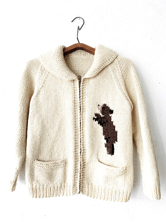 RESERVED Vintage Wool Hand Knot Cardigan