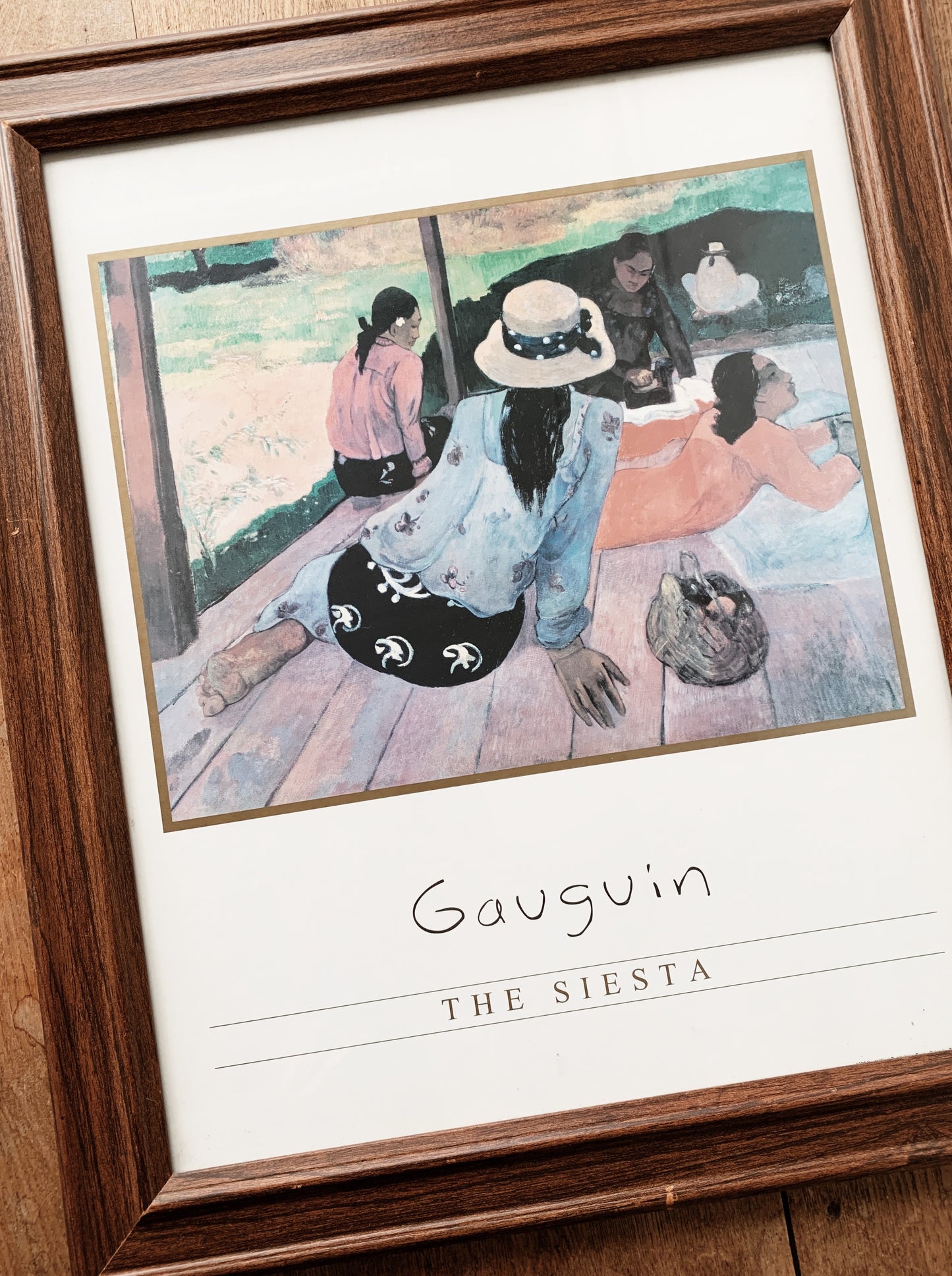 Vintage Framed Gaugin Art Print ‘The Siesta’