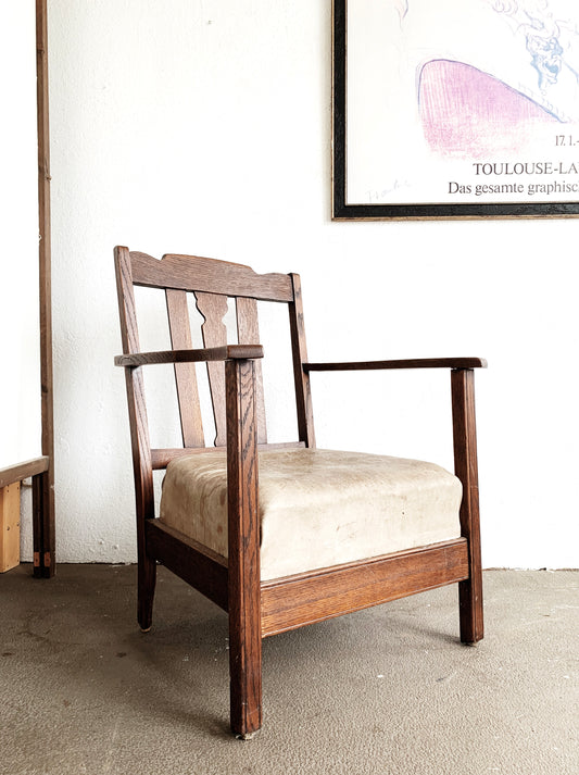 Antique Mission Style Low Chair